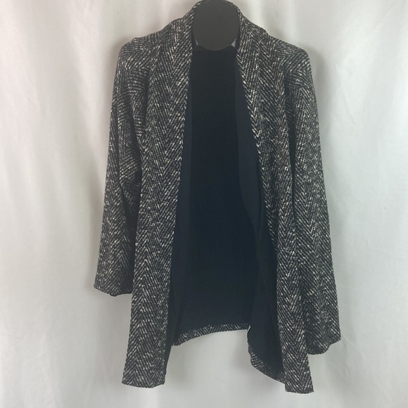 BOBEAU Soft Black and White Open Front Cardigan - Picture 8 of 8